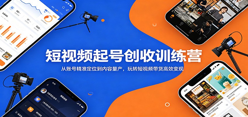 短视频起号创收训练营：从账号精准定位到内容量产，玩转短视频带货高效变现祝你网--专注互联网创业.信息差副业研究拒绝割韭菜祝你网