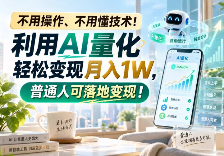 55437e4d22303c820cce180bee2233cc.webp 不用操作、不用懂技术!利用AI量化轻松变现月入1W,普通人可落地变现!【揭秘】