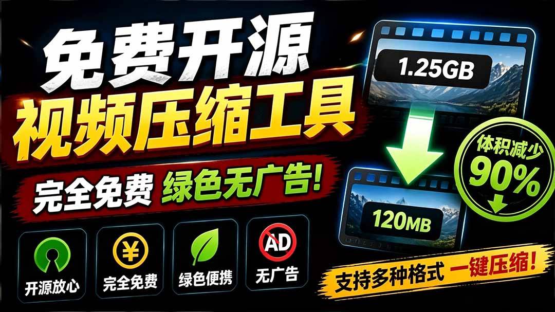 (19495期)Github开源视频压缩瘦身工具,轻松压缩90%,并保持画质清晰,完全免费绿色无广告!VideoSlim祝你网--专注互联网创业.信息差副业研究拒绝割韭菜祝你网