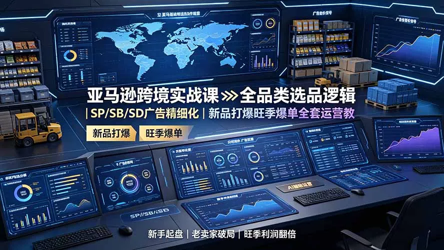 56e4213246f32c66cbd632f7d48b88f5.webp 亚马逊跨境实战课:全品类选品逻辑|SP/SB/SD广告精细化|新品打爆旺季爆单全套运营教程