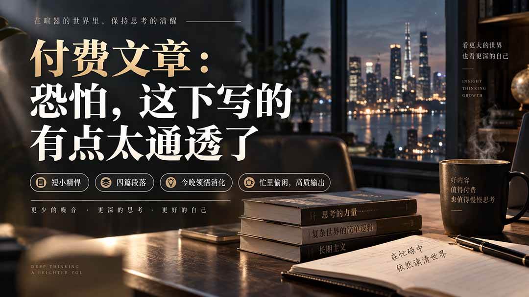 （20317期）灏泽付费文章：恐怕，这下写的有点太通透了祝你网--专注互联网创业.信息差副业研究拒绝割韭菜祝你网
