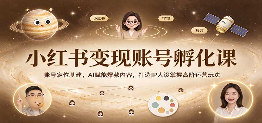 5773033fdb8529c2a3f61cc464fe6b3b.jpeg 小红书变现账号孵化课:账号定位基建,AI赋能爆款内容,打造IP人设掌握高阶运营玩法