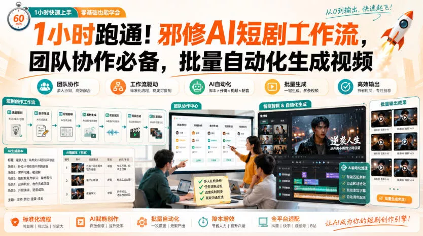 59e2df1f62353bd071d1dc4dcb8d57b3.webp 1小时跑通!邪修AI短剧工作流,团队协作必备,批量自动化生成视频
