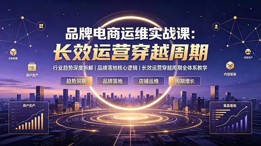 5a3decb01229e2ca643aee85712007a7.webp 品牌电商运维实战课:行业趋势深度拆解|品牌落地核心逻辑|长效运营穿越周期全体系教学