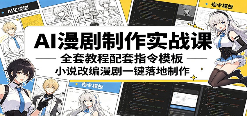 5aa281638f06b8c26aebd386c7457260.jpeg AI漫剧制作实战课:全套教程配套指令模板,小说改编漫剧一键落地制作