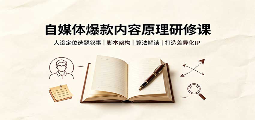 5cfa4b049e6ecdc7909774b85170cd7c.jpeg 自媒体爆款内容原理研修课:人设定位选题叙事,脚本架构,算法解读打造差异化IP