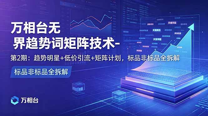 (18861期)万相台无界趋势词矩阵技术-第2期:趋势明星+低价引流+矩阵计划,标品非标品全拆解祝你网--专注互联网创业.信息差副业研究拒绝割韭菜祝你网