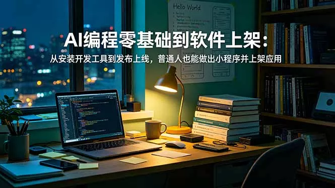 AI编程零基础到软件上架：从安装开发工具到发布上线，普通人也能做出小程序并上架应用商店祝你网--专注互联网创业.信息差副业研究拒绝割韭菜祝你网