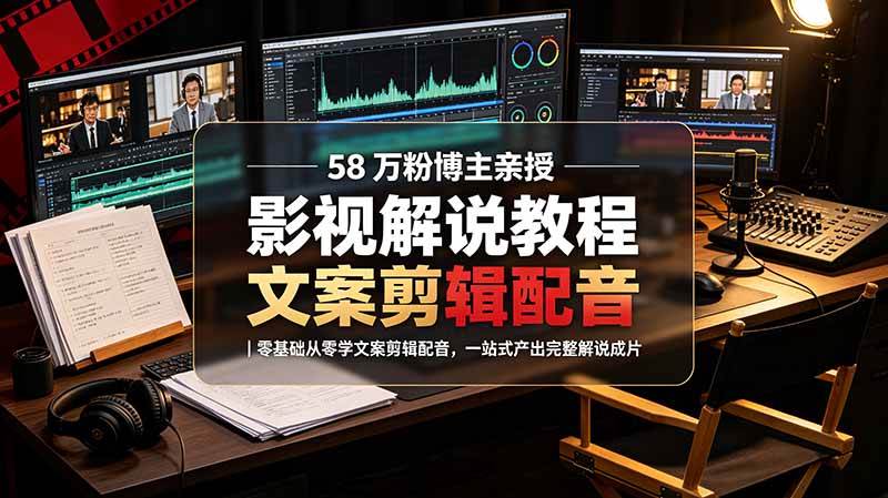 5dfb1bab493f410d1f142172f38948cd.jpeg (19160期)58 万粉博主荧幕春秋亲授影视解说教程|零基础从零学文案剪辑配音,一站式产出完整解说成片