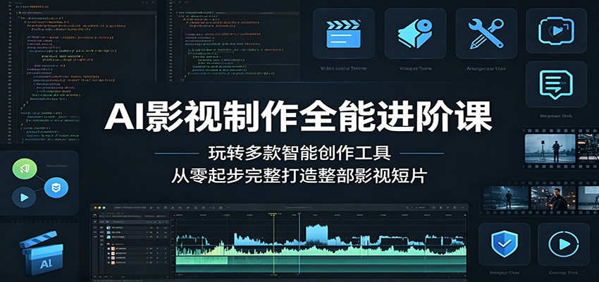 AI影视制作全能进阶课：玩转多款智能创作工具，从零起步完整打造整部影视短片祝你网--专注互联网创业.信息差副业研究拒绝割韭菜祝你网