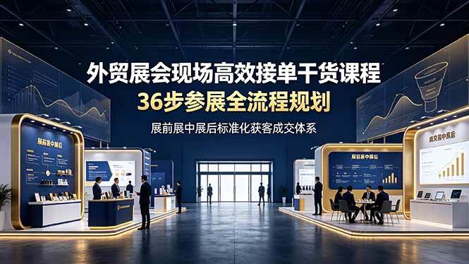 604e5f75e8852da3d28e0730382f2192.jpeg (19157期)外贸展会现场高效接单干货课程,36步参展全流程规划,展前展中展后标准化获客成交体系