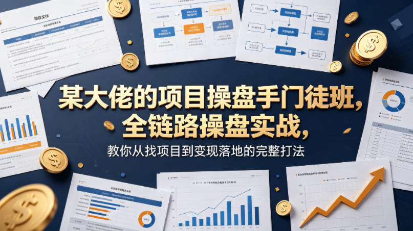 某大佬的项目操盘手门徒班，全链路操盘实战，教你从找项目到变现落地的完整打法祝你网--专注互联网创业.信息差副业研究拒绝割韭菜祝你网