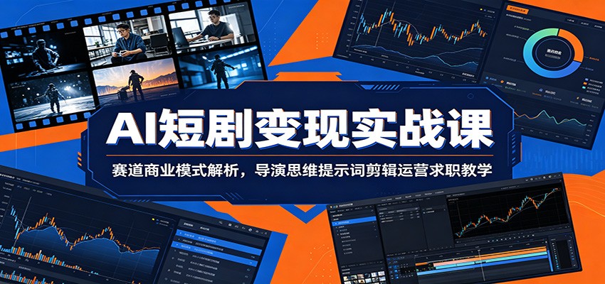 AI短剧变现实战课：赛道商业模式解析，导演思维提示词剪辑运营求职教学祝你网--专注互联网创业.信息差副业研究拒绝割韭菜祝你网