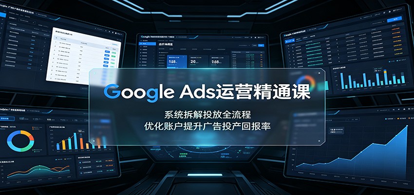 Google Ads运营精通课:系统拆解投放全流程,优化账户提升广告投产回报率祝你网--专注互联网创业.信息差副业研究拒绝割韭菜祝你网