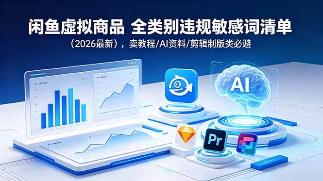 （18961期）闲鱼虚拟商品 全类别违规敏感词清单（2026最新），卖教程/AI资料/剪辑制版类必避祝你网--专注互联网创业.信息差副业研究拒绝割韭菜祝你网