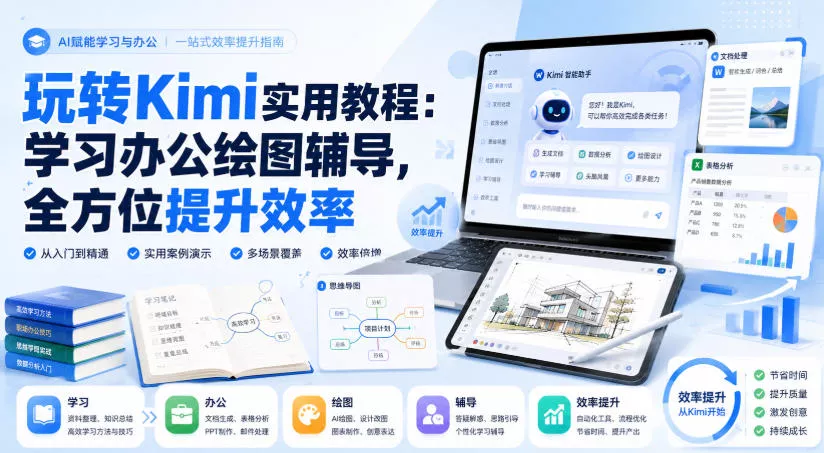 玩转Kimi实用教程：学习办公绘图辅导，全方位提升效率祝你网--专注互联网创业.信息差副业研究拒绝割韭菜祝你网