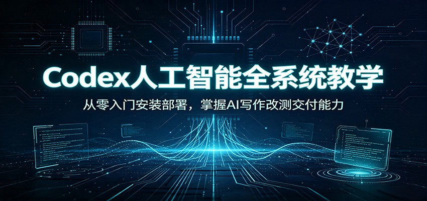 62c0ad49bc6f84825540823e82b6025b.jpeg Codex人工智能全系统教学:从零入门安装部署,掌握AI写作改测交付能力