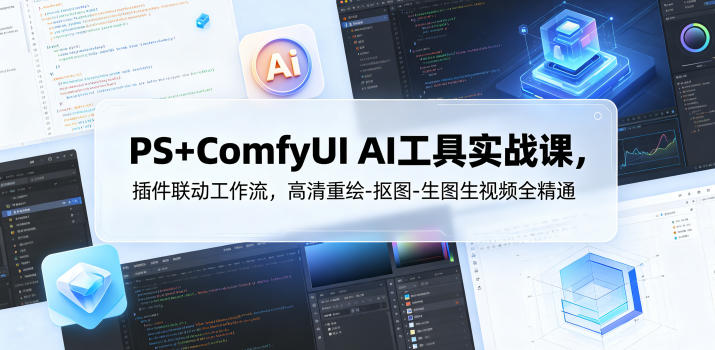 PS+ComfyUI AI工具实战课，插件联动工作流，高清重绘-抠图-生图生视频全精通祝你网--专注互联网创业.信息差副业研究拒绝割韭菜祝你网