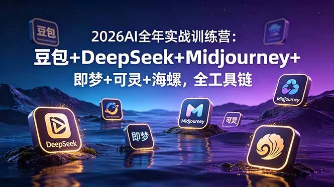 2026AI全年实战训练营：豆包+DeepSeek+Midjourney+即梦+可灵+海螺，全工具链祝你网--专注互联网创业.信息差副业研究拒绝割韭菜祝你网