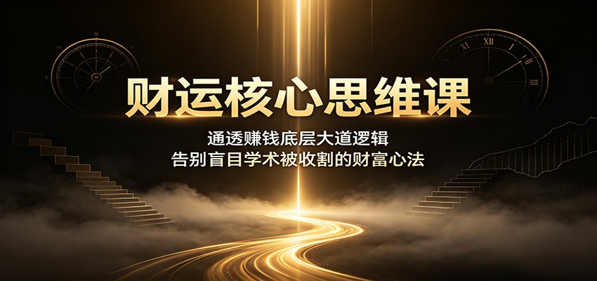 财运核心思维课:通透赚钱底层大道逻辑,告别盲目学术被收割的财富心法祝你网--专注互联网创业.信息差副业研究拒绝割韭菜祝你网