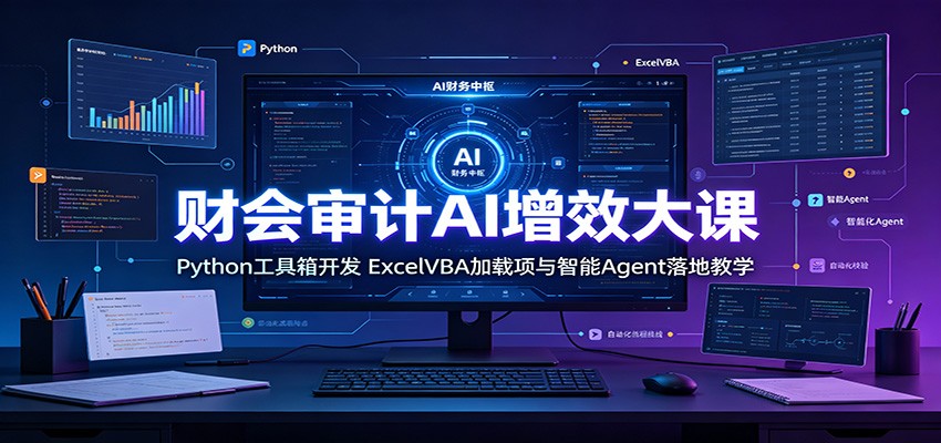 财会审计AI增效大课:Python工具箱开发,ExcelVBA加载项与智能Agent落地教学祝你网--专注互联网创业.信息差副业研究拒绝割韭菜祝你网