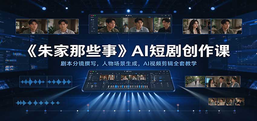 63eaf3b8b374f97d3cf76c81e35bab79.jpeg 《朱家那些事》AI短剧创作课:剧本分镜撰写,人物场景生成,AI视频剪辑全套教学