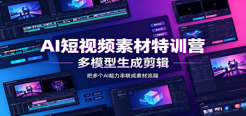 AI短视频素材特训营:Codex本地部署实操,多模型生成剪辑,爆量素材挖掘教学祝你网--专注互联网创业.信息差副业研究拒绝割韭菜祝你网