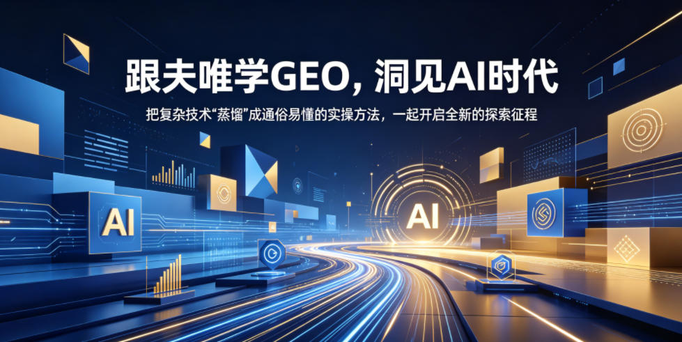 跟夫唯学GEO,洞见AI时代,把复杂技术“蒸馏”成通俗易懂的实操方法,一起开启全新的探索征程祝你网--专注互联网创业.信息差副业研究拒绝割韭菜祝你网