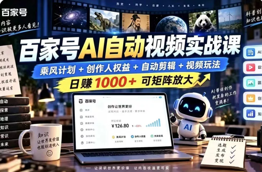 6624d2de5287e878e79e8fed8ba6e5dc.webp 百家号自动矩阵玩法,长期可以做的项目,日入1k+,真正的睡后收入