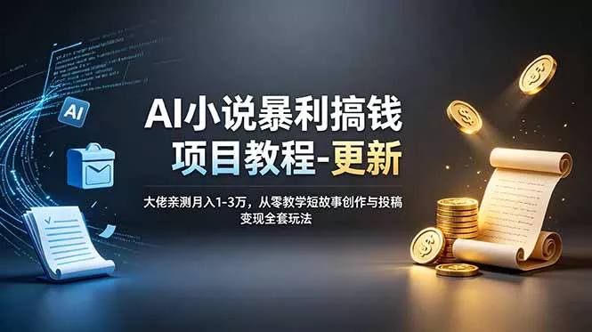 665a0729b7f5f208f7087740c08a5587.webp AI小说暴利搞钱项目教程-更新,大佬亲测月入1-3万,从零教学短故事创作与投稿变现全套玩法