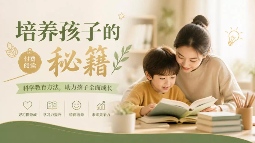某公众号付费文章:培养孩子的秘籍祝你网--专注互联网创业.信息差副业研究拒绝割韭菜祝你网