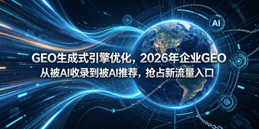 GEO生成式引擎优化，2026年企业GEO从被AI收录到被AI推荐，抢占新流量入口祝你网--专注互联网创业.信息差副业研究拒绝割韭菜祝你网