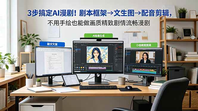 6b45ac06ff100ea88dcdfb5dd7808230.jpeg (18866期)3步搞定AI漫剧!剧本框架→文生图→配音剪辑,不用手绘也能做画质精致剧情流畅漫剧