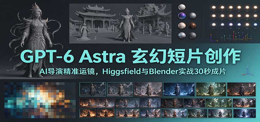 6bee8f9dede760d5570ee26cc972a27a.jpeg GPT-6 Astra 玄幻短片创作:AI导演精准运镜,Higgsfield与Blender实战30秒成片