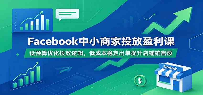 6c82d331e462f4725d4c01cc1d5875ff.jpeg Facebook中小商家投放盈利课:低预算优化投放逻辑,低成本稳定出单提升店铺销售额