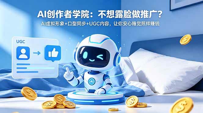 6d69f468b587a40b8b1d21398cdd6708.jpeg (18599期)AI创作者学院:不想露脸做推广?AI虚拟形象+口型同步+UGC内容,让你安心睡觉照样赚钱