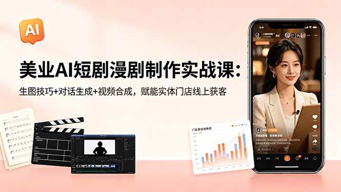 6df8d3bbf81e54139d20f2b7cea9339e.jpeg (18536期)美业AI短剧漫剧制作实战课:生图技巧+对话生成+视频合成,赋能实体门店线上获客