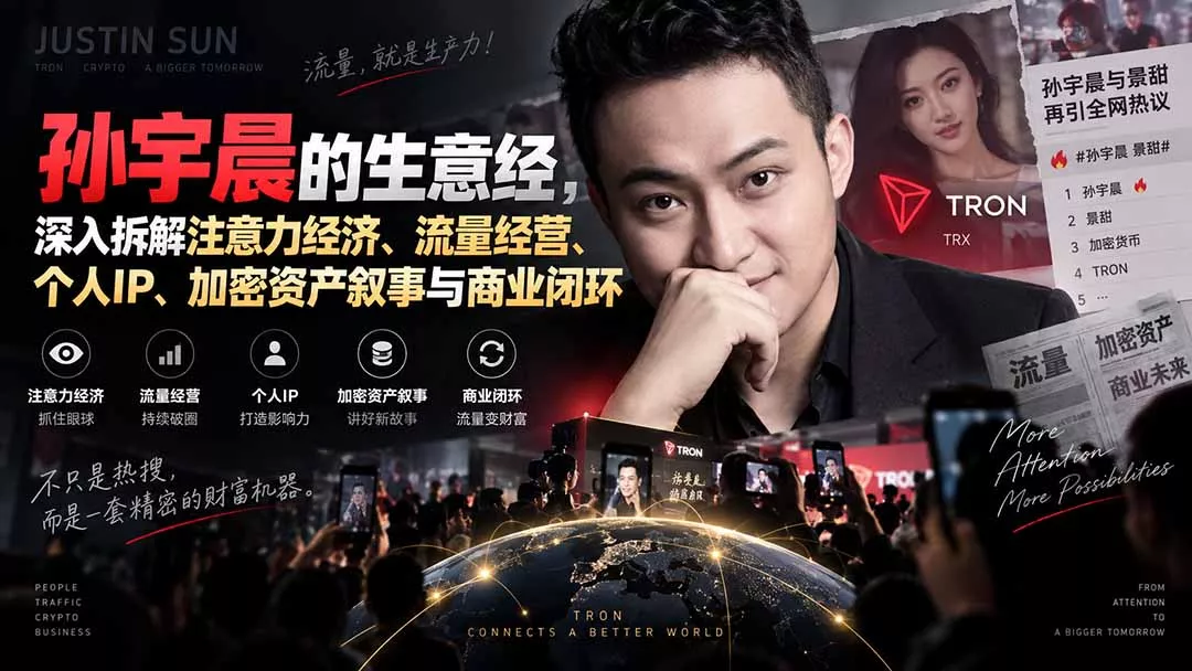 719e0a342118bbc5c962ad90a8c145ce.webp 某星球精华文章——孙宇晨的生意经,深入拆解注意力经济、流量经营、个人IP、加密资产叙事与商业闭环