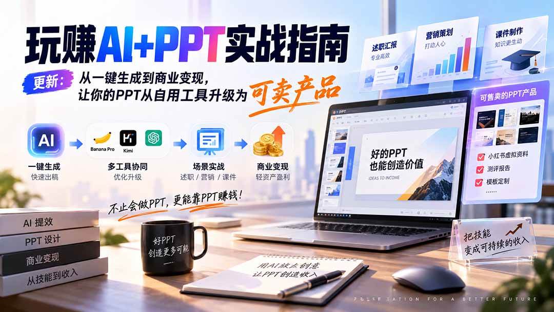 7299f3066a9311b618bd1eb7af2b9e47.jpeg (20247期)玩赚AI+PPT实战指南-更新5月13:从一键生成到商业变现,让你的PPT从自用工具升级为可卖产品