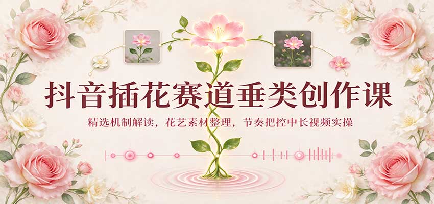 72db7ac878486e11bfd97b3ef3d9c8c9.jpeg 抖音插花赛道垂类创作课:精选机制解读,花艺素材整理,节奏把控中长视频实操