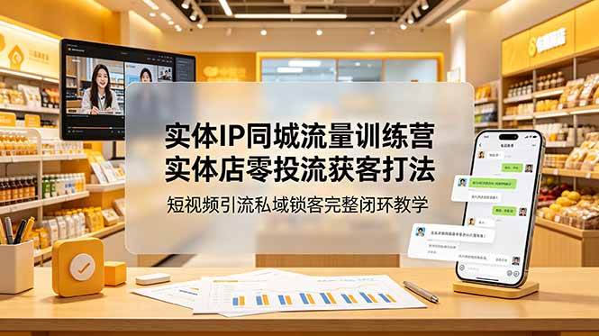7394bfd7b8c8555509f3f3f4aa6ba4ac.jpeg (18999期)实体IP同城流量训练营:实体店零投流获客打法,短视频引流私域锁客完整闭环教学