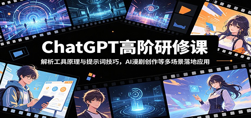 74531237da4f63af0ca44e71c074f074.jpeg ChatGPT高阶研修课:解析工具原理与提示词技巧,AI漫剧创作等多场景落地应用