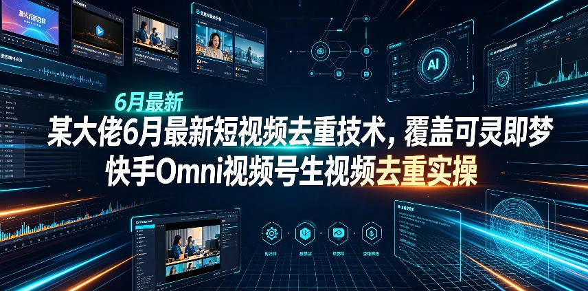 某大佬6月最新短视频去重技术,覆盖可灵即梦快手Omni视频号生视频去重实操祝你网--专注互联网创业.信息差副业研究拒绝割韭菜祝你网