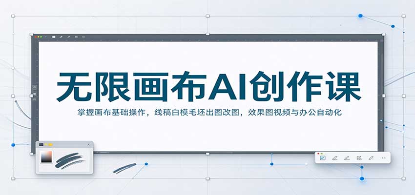无限画布AI创作课：掌握画布基础操作，线稿白模毛坯出图改图，效果图视频与办公自动化祝你网--专注互联网创业.信息差副业研究拒绝割韭菜祝你网