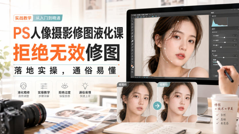 755945edf8c7afb769df17c18c996190.jpeg PS人像摄影修图液化课,拒绝无效修图,落地实操,通俗易懂