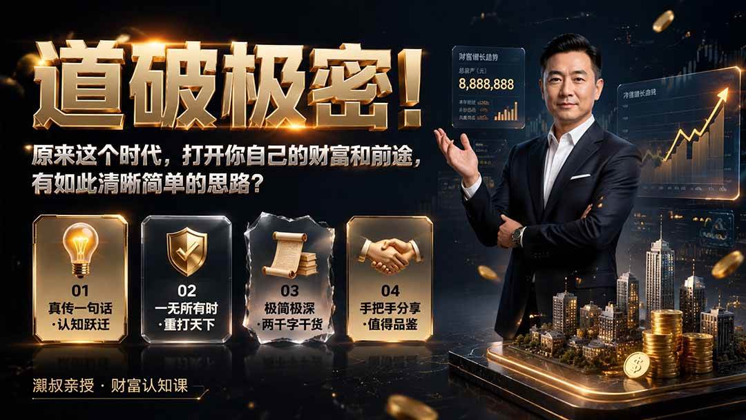 (19661期)付费文章:道破极密!原来这个时代,打开你自己的财富和前途,有如此清晰简单的思路?祝你网--专注互联网创业.信息差副业研究拒绝割韭菜祝你网