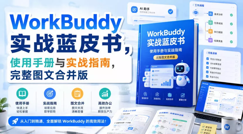 792639c591b8eda0af5eda57b94ddc66.webp WorkBuddy实战蓝皮书,使用手册与实战指南,完整图文合并版
