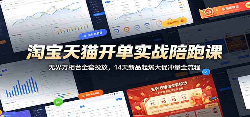 7a57ab03321488e6dce18d9dd6303c9c.jpeg 淘宝天猫开单实战陪跑课:无界万相台全套投放,14天新品起爆大促冲量全流程