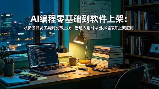 （19109期）AI编程零基础到软件上架：从安装开发工具到发布上线，普通人也能做出小程序并上架应用商店祝你网--专注互联网创业.信息差副业研究拒绝割韭菜祝你网