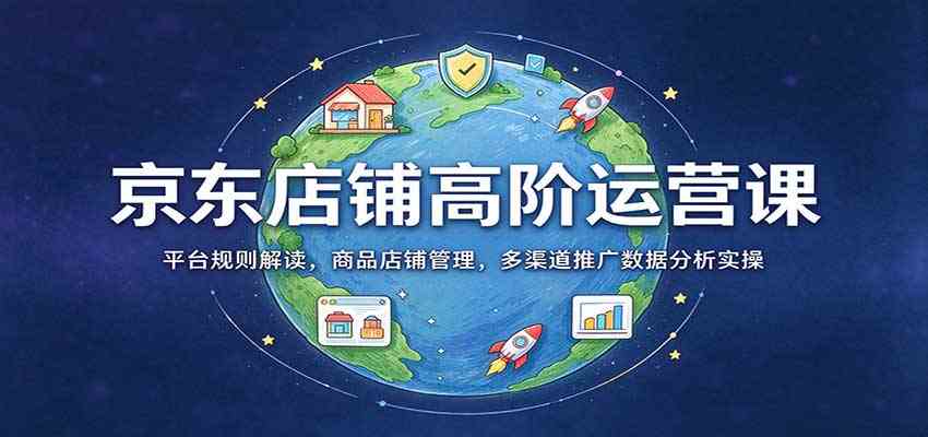 京东店铺高阶运营课：平台规则解读，商品店铺管理，多渠道推广数据分析实操祝你网--专注互联网创业.信息差副业研究拒绝割韭菜祝你网
